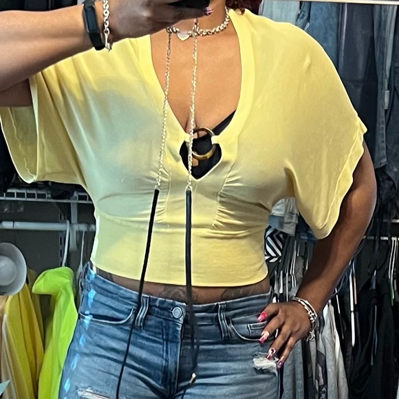 Yellow Crop Top - Picture 3 of 4